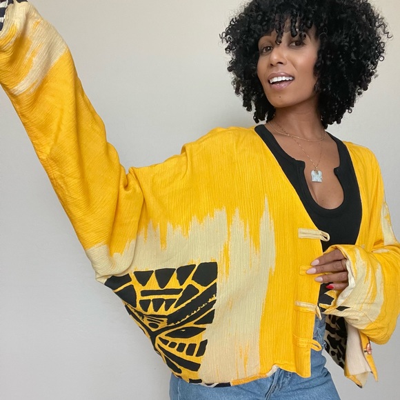 Vintage Yellow & Crème Cardigan - Picture 2 of 12